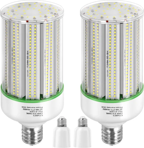 Vista 8 de Paquete de 2 bombillas LED de maíz de 100W, reemplazo de lámpara HID de halogenuros metálicos de 400 vatios, bombilla LED de base Mogul E39 de 5000K