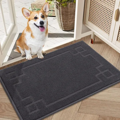 Vista 13 de BEQHAUSE Tapete de Puerta 32" x 48", Tapetes Antideslizantes para Interiores Alfombras de Entrada Lavables de Perfil Bajo Absorbentes y Resistente a