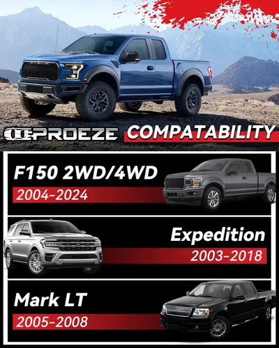 Vista 2 de PROEZE Kit de nivelación de elevación delantera de 1.5" para F150 2004-2024, Expedition 2003-2018, Mark LT 2005-2008, Kit de espaciadores