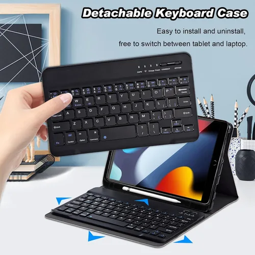 Vista 4 de DEGDFSGR Funda para Samsung Galaxy Tab A8 10.5 con teclado, teclado inalámbrico desmontable cierre magnético, funda protectora para Samsung Tab A8