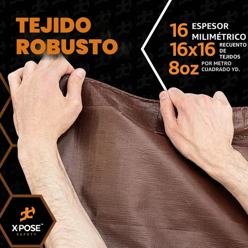 Vista 6 de Xpose Safety - Lona protectora de polietileno de 4 x 20 pies, 16 mil o 0.4mm de grosor, resistente y reforzada para evitar desgarros, resistente a