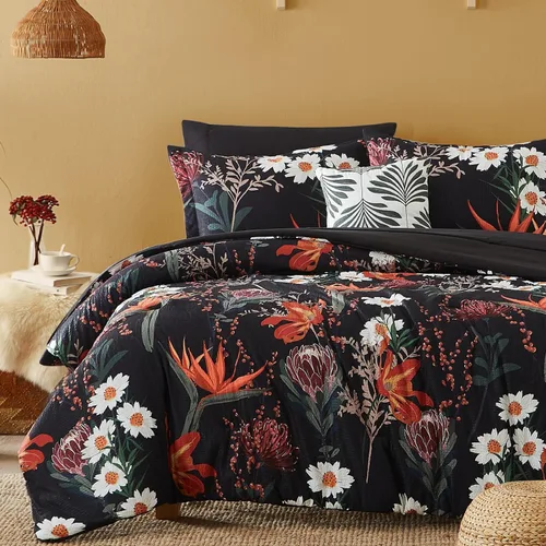 Vista 21 de CASAAGUSTO - Juego de edredón de 5 piezas, diseño floral verde, juego de ropa de cama en una bolsa, con edredón botánico con mariposas, sábanas