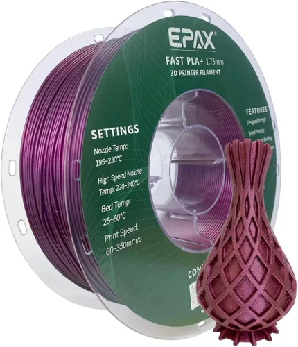 Vista 45 de EPAX Alta Velocidad PLA+ Filamento para Impresora 3D, Filamento para Impresión 3D PLA Rápido, 1.75mm, Precisión Dimensional +/- 0.03 mm, Carrete
