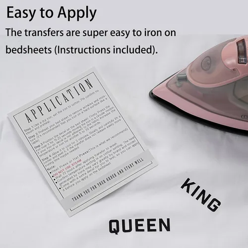 Vista 2 de Calcomanías de tamaño de sábana para planchar para organizador de ropa de cama - Queen (8 piezas)