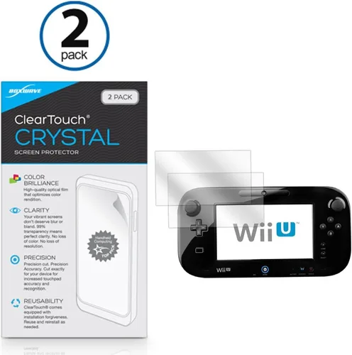 BoxWave Protector de pantalla compatible con Nintendo Wii U Gamepad – ClearTouch Crystal (paquete de 2), película HD – Escudos de arañazos