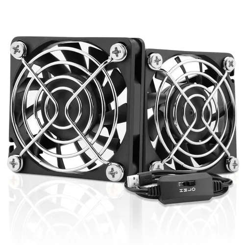 Vista 8 de Ventilador USB de 1.575 pulgadas, 2 unidades, mini ventilador de refrigeración sin escobillas de 5 V para PC, computadora, PlayStation Xbox, router