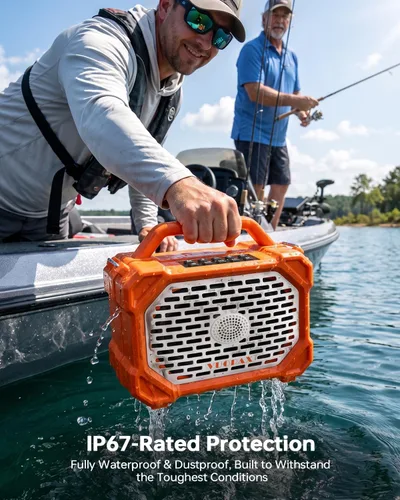 Vista 3 de Altavoz portátil al aire libre de Bluetooth 160W pico inalámbrico IP67 Naranja