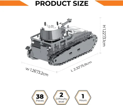 Vista 9 de METAL-TIME Modelo LEICHTTRAKTOR VS.KFZ.31, rompecabezas 3D para adultos o adolescentes, kit de modelo de rompecabezas de metal DIY, rompecabezas