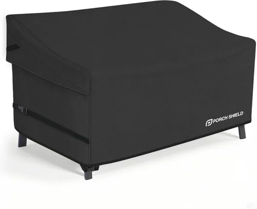 Vista 10 de Porch Shield Funda impermeable para sofá de asiento profundo para exteriores, funda de sofá para muebles de patio, 92 pulgadas de ancho x 40 Negro