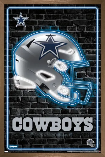 Vista 14 de NFL Dallas Cowboys - Póster de pared con casco neón 23, 34 pulgadas de largo x 22.4 pulgadas de ancho, versión premium sin marco