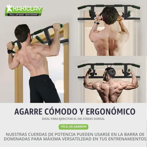 Vista 2 de KAKICLAY Barra de dominadas de agarre múltiple mejorada 2025 con tecnología de ganchos inteligentes más grandes, patente original de EE. UU.