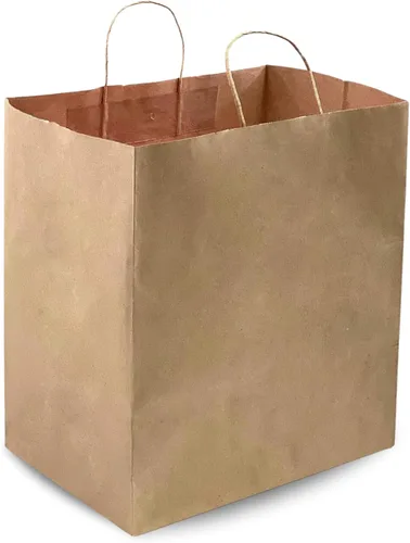 Vista 10 de DURO Bolsas de regalo de papel marrón de 10 x 6.75 x 12 pulgadas con asas, bolsas de compras de papel kraft reciclado con asas a granel