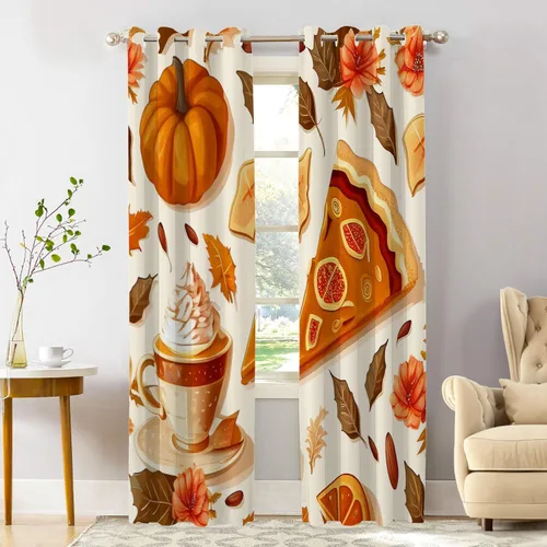 Vista 40 de Shrahala Beige and Orange Abstract Art Brushstrokes Tier Curtains for Kitchen Windows, Abstract Oil Paint Cafe Curtain Multilayer Polyester Blackout