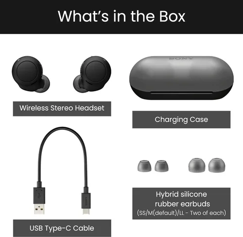 Vista 5 de Sony Auriculares inalámbricos verdaderos Batería de hasta 20 horas Estuche de carga Voz A