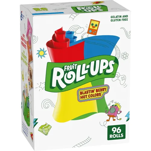 Betty Crocker Rollo de frutas, Blastin' Berry Hot Colors, 0.5 onzas, 96 unidades