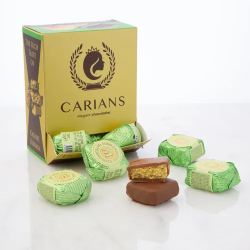 Vista 12 de Barra de Chocolate CARIAN'S Dubai con Pistacho, Chocolate de Lujo con Kunafa Crujiente, Ideal para Regalos, Aniversarios, Acción de Gracias, Navidad