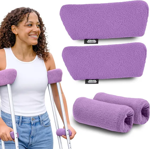 Vista 9 de Crutch Comfort Deluxe Soft Fleece & Foam Muleta Juego de accesorios (azul)