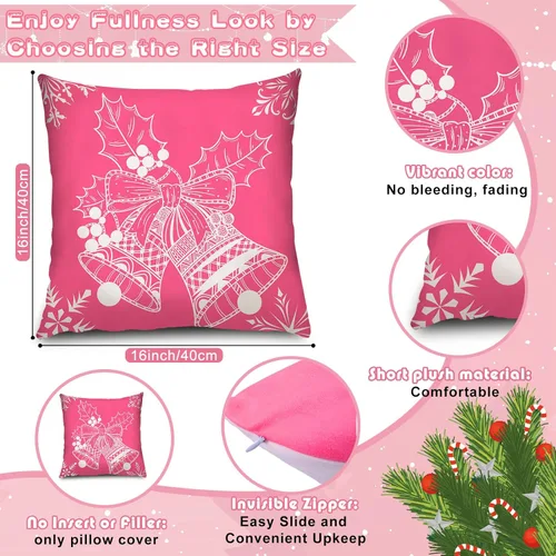 Vista 2 de 6 fundas de cojín de Navidad para decoración de Navidad, decoración de vacaciones, para sofá, Navidad, oficina, dormitorio