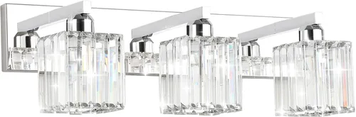 Vista 14 de Aipsun Accesorios de Lámparas de Tocador de Baño Lámpara de Tocador de Cristal 5 Luces Moderna de Latón Accesorios de Iluminación de Baño