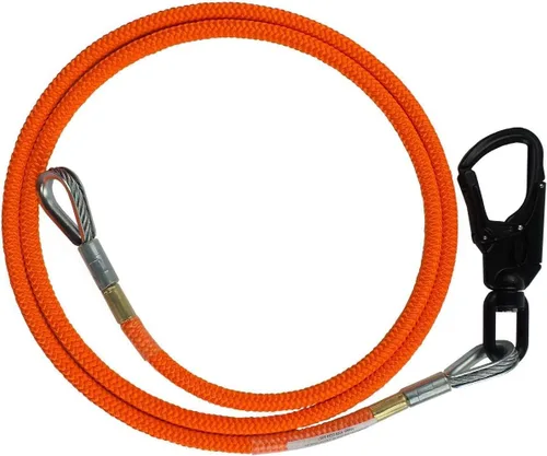 Vista 7 de Línea abatible de núcleo de acero para escalada de árboles, 1/2 pulgada x 8 pies, fabricada en Estados Unidos, giratoria de aluminio