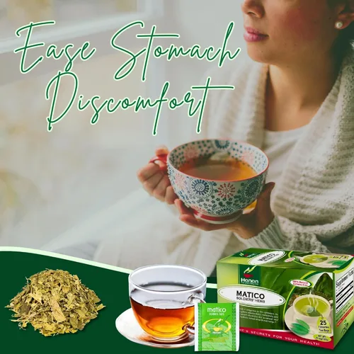 Vista 3 de Té de Matico (Hierba del Soldado) - 25 bolsas de té de hojas de hierbas máticas naturales - Té de hierbas de Perú