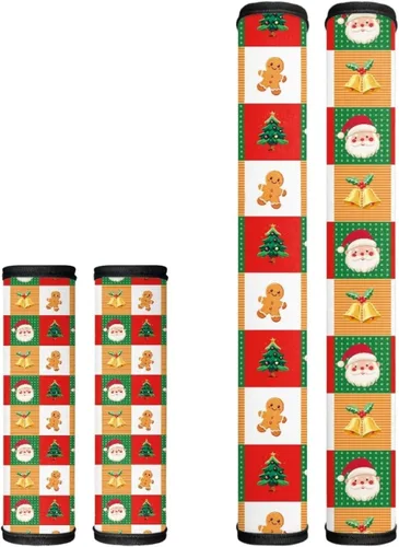 Vista 25 de Juego de 4 fundas para manijas de microondas con diseño de rayas de vaca tribal, azteca, decoración de cocina, antideslizantes, a prueba