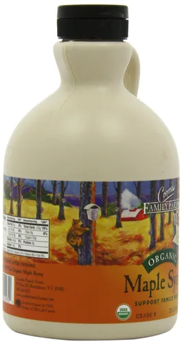 Vista 5 de Coombs Family Farms, Jarabe de arce, orgánico, grado A, color oscuro, sabor robusto, jarra 32 oz.