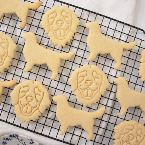 Vista 8 de Juego de 2 cortadores de galletas Golden Retriever (Diseños: Cara y Cuerpo), 2 piezas - Bakerlogy