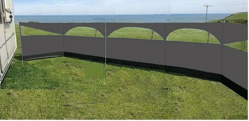 Vista 6 de Cortavientos pantalla de privacidad para camping bloqueador, 5 paneles para jardín, playa, protector contra el viento, 5 pies de alto x 27.4 pies