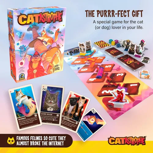 CATastrophe Un Juego de 9 Vidas | El Juego de Mesa Perfecto para la Noche Familiar y Amantes de los Gatos | A partir de 10 años | 2-6 Jugadores |