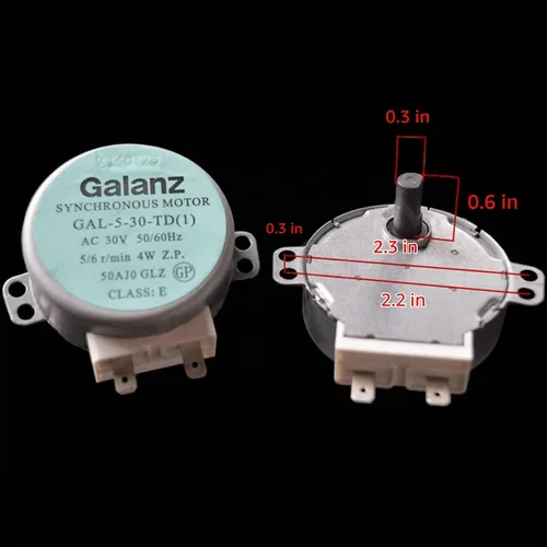 Vista 2 de Horno giratorio motor para microondas GALANZ, motor síncrono GAL-5-30-TD 30V 4W accesorios de reemplazo de microondas