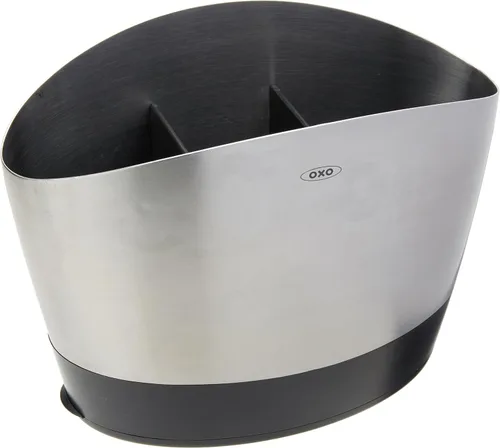 OXO Good Grips - Soporte para utensilios de acero inoxidable, 8.4 x 4.75 x 6.25 pulgadas
