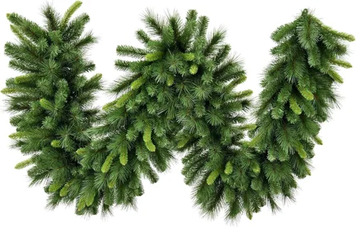 Vickerman 9' x 14" Bangor Mixed Pine Artificial Christmas Garland with 255 PVC Tips - 9 Foot Christmas Garland - Unlit 9ft Garland - Lush 9ft Pine