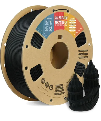 Vista 17 de OVERTURE - Filamento para impresora 3D de ácido poliláctico (PLA), 1.75 mm, carrete de cartón con filamento PLA mate de 2.2 libras, precisión
