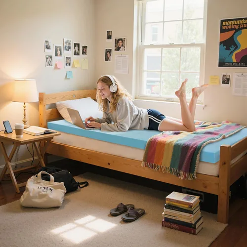 Vista 3 de SyMax Cubrecolchón individual de espuma viscoelástica con infusión de gel, colchón de espuma viscoelástica suave para cama, sofá, RV, certificado