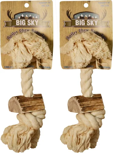 Vista 2 de Scott Pet 5/8" X 8" 1 pieza cuerda juguete con asta, pequeño, blanco