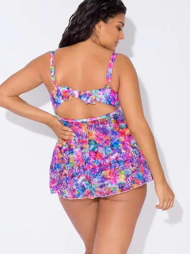 Vista 4 de Smart and Sexy Top de natación con volantes y volantes para mujer SA623