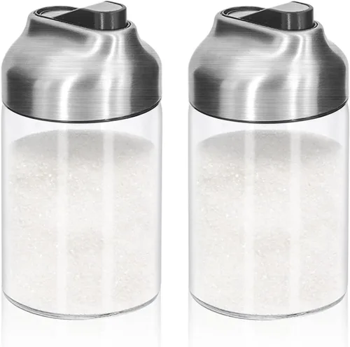 Vista 7 de Aelga Dispensador de azúcar de vidrio con boquilla de vertido, vertedor pesado, accesorios de barra de café para café, té y hornear