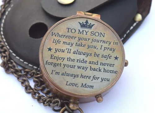 Brújula de mamá a hijo - para mi hijo ama mamá - regalos de madre a hijo - Regalos de graduación para hijo - Regalos de cumpleaños para hijo -