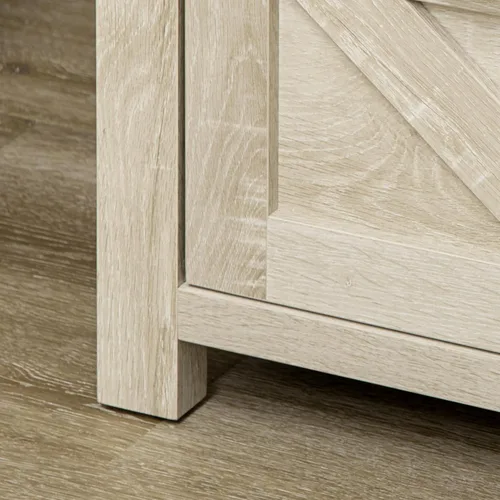 Vista 4 de Farmhouse End Table, Rustic Side Cabinet with Storage, Small Side Table with Drawer, Wood Effect Tabletop for Living Room, Oak