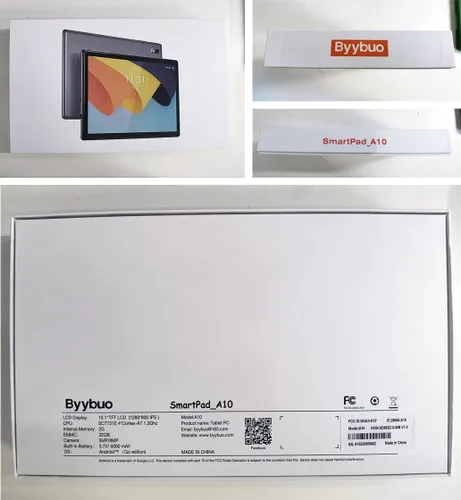 Vista 8 de BYYBUO Tablet de 10.1 pulgadas Android 14 Tablets, 6GB RAM+64GB ROM procesador Quad-Core 5000mAh batería, 1280x800 IPS HD pantalla táctil cámara