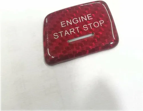 Vista 6 de Cubierta de fibra de carbono roja real para el botón de arranque con orificio de luz, compatible con Chevrolet Corvette C7 2014 2015 2016 2017 2018