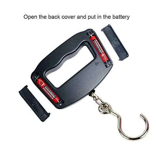 Vista 9 de Báscula de equipaje, mango grande, báscula electrónica de equipaje, transporte de alta precisión, 110 lbs50 kg, gancho gira 360, equipaje