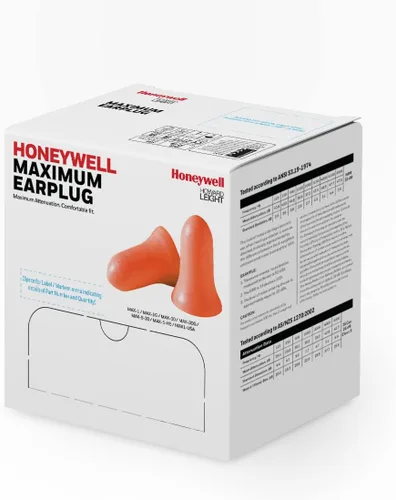 Vista 2 de Howard Leight de Honeywell Max tapones de espuma desechables para los oídos.