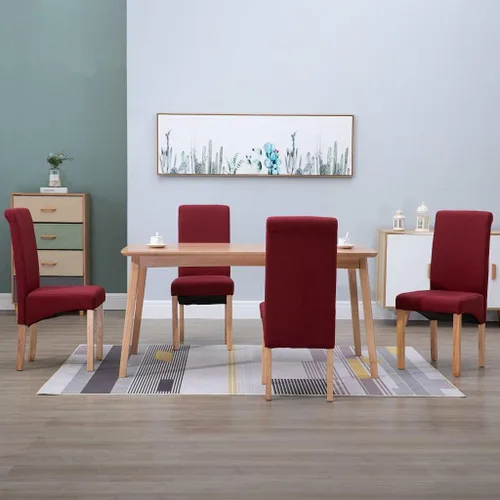 Vista 14 de Set of 4 Black Fabric Dining Chairs with Solid Wood Legs Mid Century Modern Ergonomic Kitchen Side Chairs 8.5x6.5x14.9 in for Dining Room Living Room