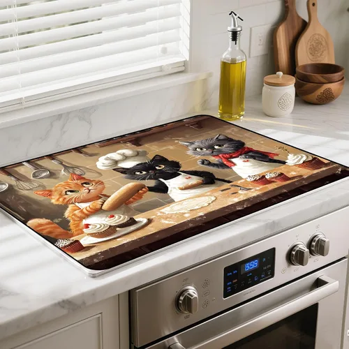 Vista 13 de Cubierta superior de estufa para estufa eléctrica de vidrio (arándano, 28.5 pulgadas de largo x 20.5 pulgadas de ancho) Heat Resistant Cooktop