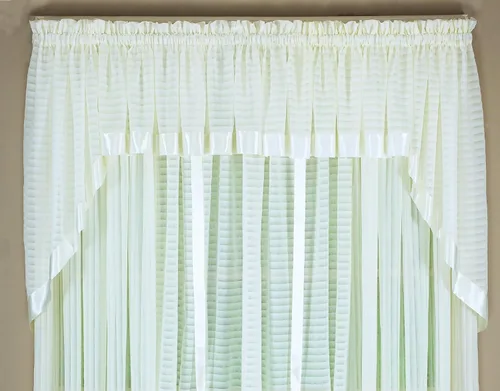 Vista 67 de Today's Curtain, Inserción de Abanico de Cortina de Rayas Silueta Translúcida, Azul, 30" x 76.2 cm de ancho x 101.6 cm de largo