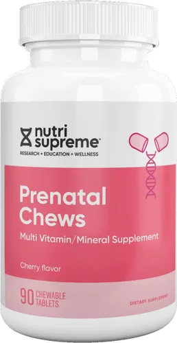 Nutri Supreme - Vitamina prenatal, vitaminas prenatales masticables para mujeres con 800 MCG de folato, multivitamínico completo para el embarazo