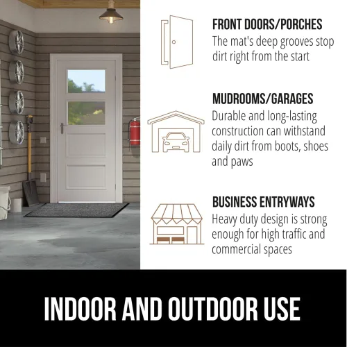 Vista 16 de Gorilla Grip - Tapete afelpado original de goma con perfil bajo, resistente, duradero, impermeable y fácil de limpiar para interior y exterior