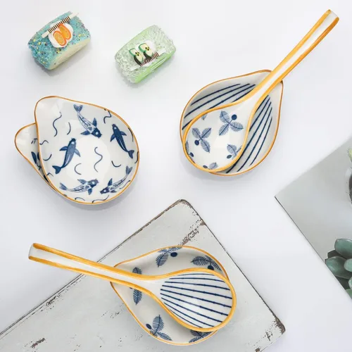 Vista 3 de Soporte de cuchara para estufa - Soporte de cuchara de cerámica para encimera de cocina y café - Modelo 1#